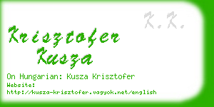 krisztofer kusza business card